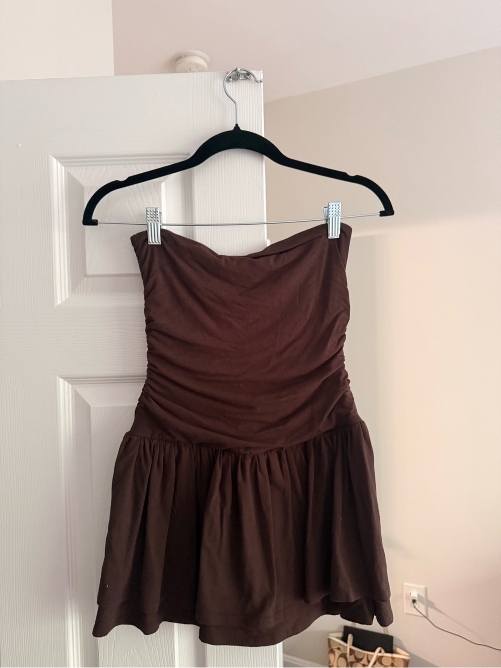 Garage Strapless Brown Dress